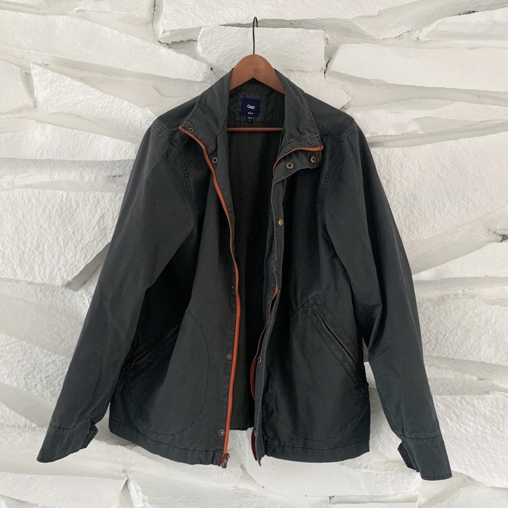 MENS GAP TWILL JACKET DARK GREEN SPRING